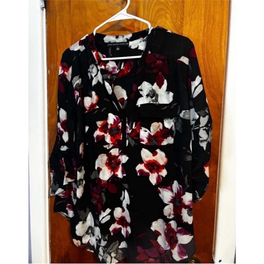 Torrid Insider Collection Floral Blouse - Black, White, Burgundy